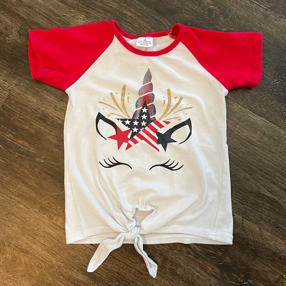 Patriotic Unicorn Tie Top